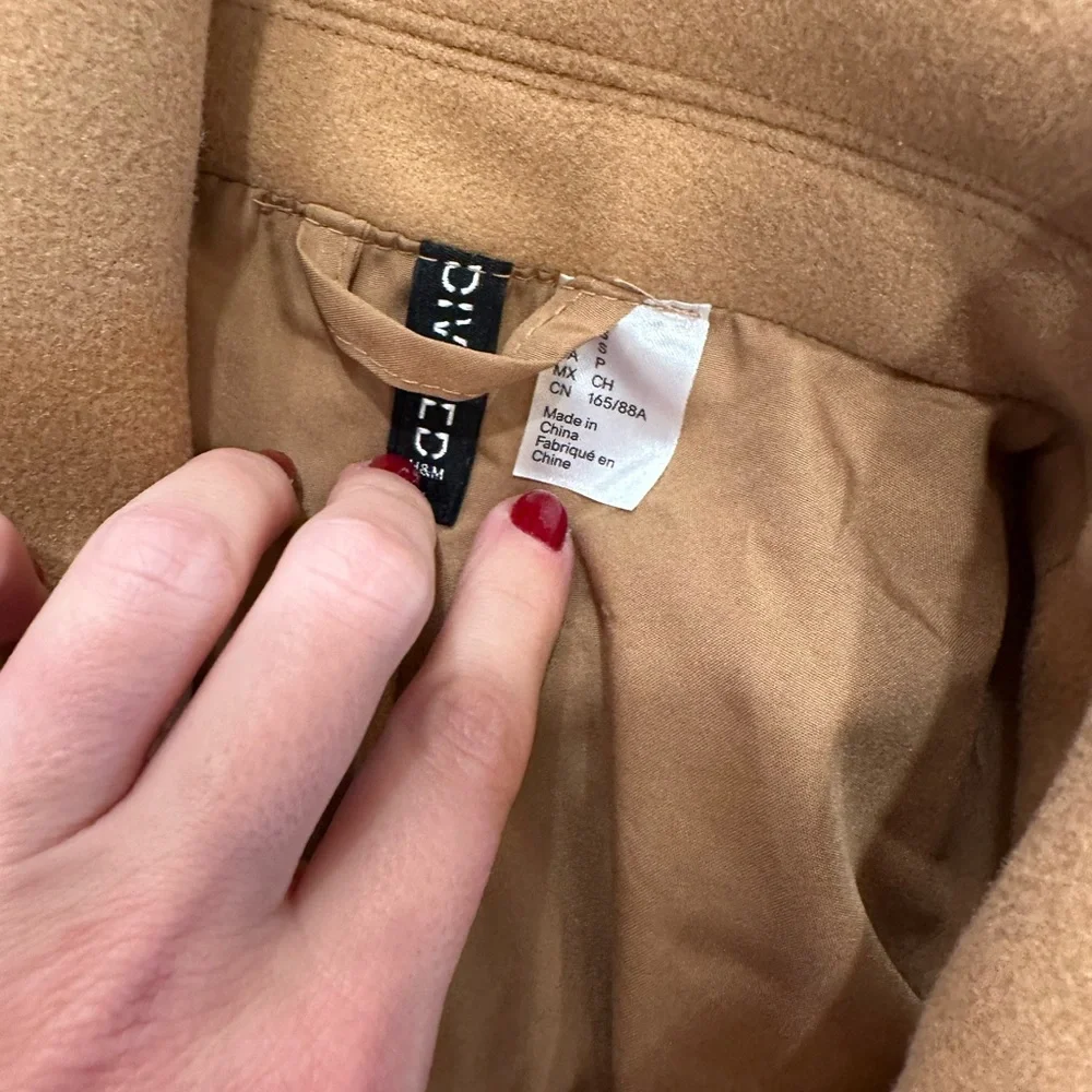 H&M Double Breasted Felt Coat - size small